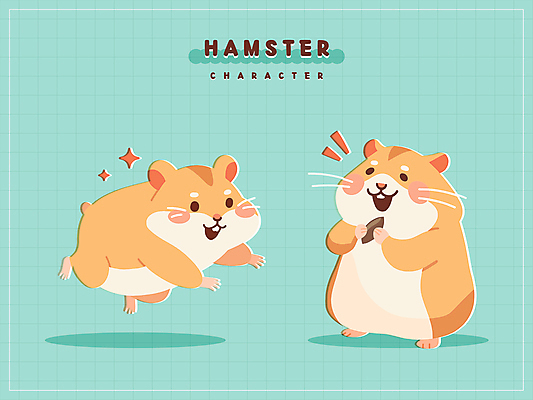 동물캐릭터 스티커 일러스트 미소 웃음 들기 사람없음 반짝임 달리기 귀여움 주황색 햄스터 민트색 해바라기씨 국내일러스트 일러캐릭터 AI파일 동물 캐릭터 컬러 컨셉 모션 표정 씨앗 반려동물 설치류 파일형식 벡터