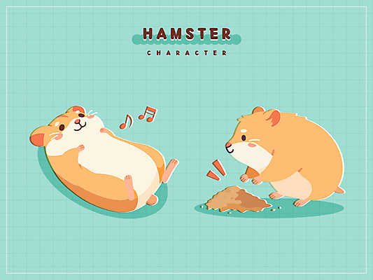 동물캐릭터 스티커 음표 일러스트 사람없음 눕기 쌓기 귀여움 주황색 햄스터 민트색 톱밥 국내일러스트 일러캐릭터 AI파일 동물 캐릭터 기호 음악 컬러 컨셉 모션 반려동물 설치류 가루 파일형식 벡터