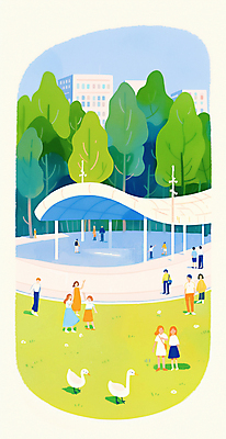 JPG 전신 나무 라이프스타일 공원 여자 남자 어린이 일러스트 오리 소녀 소년 잔디 여러명 성인 소풍 봄풍경 산책 군중 광장 시민 휴식처 그늘막 국내일러스트 AI일러스트 AI콘텐츠 식물 공공시설 다수 조류 휴식 사람 풍경 생활 야외활동 봄 그늘 국민 파일형식