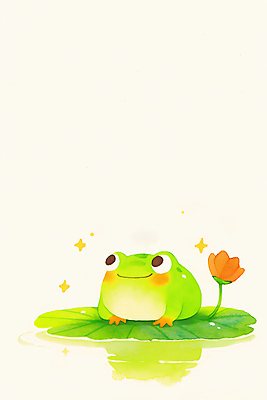 JPG 일러스트 연꽃 개구리 미소 사람없음 연두색 반짝임 귀여움 봄풍경 연못 수면 연잎 경칩 국내일러스트 AI일러스트 AI콘텐츠 꽃 컨셉 잎 모션 표정 양서류 풍경 초록색 물 봄 절기 파일형식
