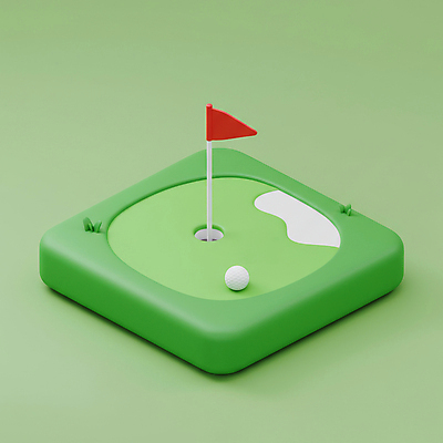 JPG 편집이미지 골프장 골프공 사람없음 초록색 3D 오브젝트 골프깃발 편집3D AI컴퓨터그래픽 AI콘텐츠 컬러 골프 공 스포츠시설 골프용품 깃발 디지털합성 파일형식