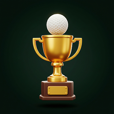 JPG 편집이미지 골프 골프공 사람없음 3D 검은색 우승 트로피 오브젝트 시상 편집3D AI컴퓨터그래픽 AI콘텐츠 컬러 공 골프용품 구기 최고 상_우승 디지털합성 파일형식