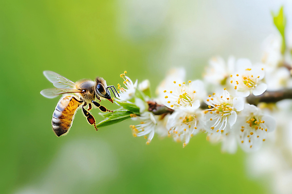 JPG 편집이미지 봄꽃 자연 근접촬영 사람없음 나뭇가지 벌 편집실사 AI포토 AI콘텐츠 나무 꽃 뷰포인트 곤충 봄 CG 생태계 파일형식