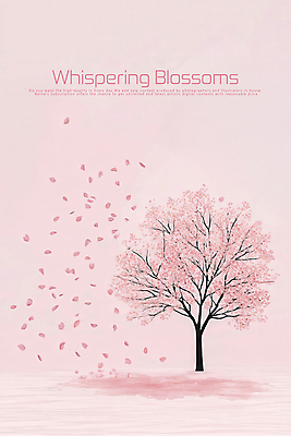 PSD 꽃잎 분홍색 일러스트 사람없음 봄 벚나무 감성 흩날리기 국내일러스트 나무 계절 꽃 컬러 컨셉 모션 벚꽃 파일형식