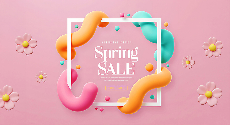 PSD 템플릿 분홍색 추상 사각프레임 이벤트 사람없음 3D 세일 봄 벚꽃 이미지템플릿 계절 꽃 컬러 무늬 프레임 사각형 디지털합성 파일형식