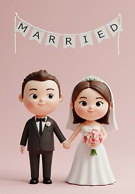 JPG 전신 편집이미지 여자 남자 행복 분홍색 부케 웨딩드레스 신혼부부 결혼식 면사포 3D캐릭터 사랑 미소 들기 턱시도 성인 두명 3D 손잡기 축하 신랑신부 성인만 웨딩촬영 편집3D AI컴퓨터그래픽 AI콘텐츠 캐릭터 부부 드레스 감정 신부_웨딩 컬러 꽃다발 신랑 결혼 컨셉 모션 표정 사람 정장 디지털합성 신혼 결혼소품 기념사진 파일형식