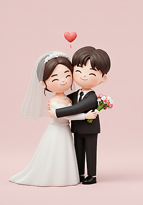 JPG 전신 편집이미지 여자 남자 행복 분홍색 부케 웨딩드레스 신혼부부 포옹 결혼식 면사포 3D캐릭터 사랑 미소 들기 턱시도 성인 두명 3D 하트 축하 신랑신부 성인만 웨딩촬영 편집3D AI컴퓨터그래픽 AI콘텐츠 모양 캐릭터 부부 드레스 감정 신부_웨딩 컬러 꽃다발 신랑 결혼 컨셉 안기 모션 표정 사람 정장 디지털합성 신혼 결혼소품 기념사진 파일형식