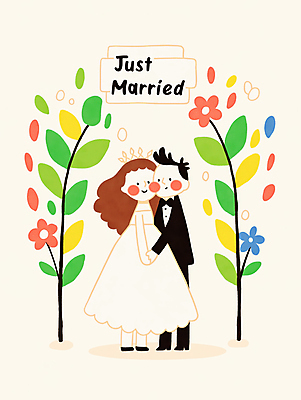 JPG 전신 여자 남자 꽃잎 행복 신부 웨딩드레스 신랑 잎 일러스트 신혼부부 결혼식 사랑 미소 턱시도 성인 두명 손잡기 축하 성인만 국내일러스트 AI일러스트 AI콘텐츠 식물 부부 드레스 꽃 감정 결혼 컨셉 모션 표정 사람 정장 신혼 파일형식