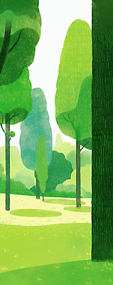 JPG 나무 일러스트 자연 잔디 사람없음 초록색 평화 숲속 감성 국내일러스트 AI일러스트 AI콘텐츠 식물 컬러 컨셉 숲 생태계 파일형식