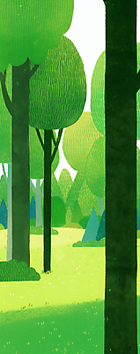 JPG 나무 일러스트 자연 잔디 사람없음 초록색 평화 숲속 감성 국내일러스트 AI일러스트 AI콘텐츠 식물 컬러 컨셉 숲 생태계 파일형식