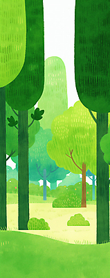 JPG 나무 일러스트 자연 잔디 사람없음 초록색 평화 숲속 감성 국내일러스트 AI일러스트 AI콘텐츠 식물 컬러 컨셉 숲 생태계 파일형식