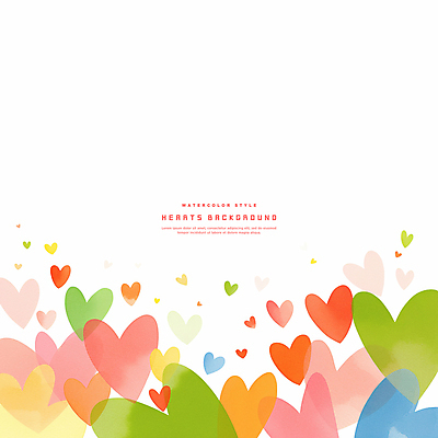 PSD 잎 일러스트 수채화 사랑 사람없음 컬러풀 하트백그라운드 카피스페이스 국내일러스트 식물 감정 컬러 백그라운드 공백 하트 파일형식