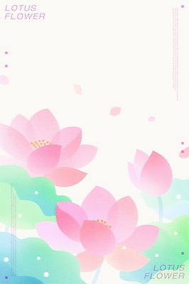 PSD 꽃잎 분홍색 백그라운드 일러스트 수채화 연꽃 사람없음 평화 연잎 그라데이션 파스텔톤 국내일러스트 꽃 컬러 컨셉 잎 파일형식