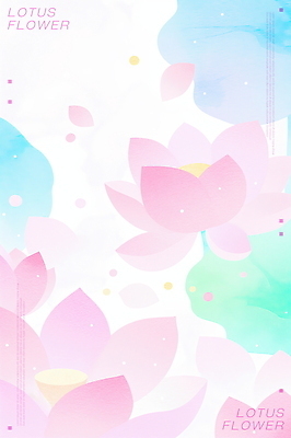 PSD 꽃잎 분홍색 백그라운드 일러스트 수채화 연꽃 사람없음 평화 연잎 그라데이션 파스텔톤 국내일러스트 꽃 컬러 컨셉 잎 파일형식