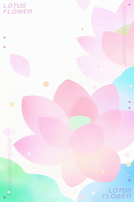 PSD 꽃잎 분홍색 백그라운드 일러스트 수채화 연꽃 사람없음 평화 연잎 그라데이션 파스텔톤 국내일러스트 꽃 컬러 컨셉 잎 파일형식