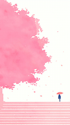 JPG 전신 여자 꽃잎 분홍색 일러스트 우산 바람 수채화 한명 들기 성인 계단 봄 벚꽃 성인여자한명만 국내일러스트 AI일러스트 AI콘텐츠 자연요소 1 계절 꽃 컬러 모션 날씨 사람 여자한명만 성인여자만 파일형식