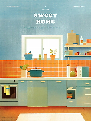 PSD 그릇 일러스트 창문 주방용품 집안 선반 사람없음 일상 빛 인테리어 햇빛 주방 오븐 냄비 편안함 창가 국내일러스트 식기 디자인 가구 생활용품 실내 라이프 태양 가전제품 감각 솥 파일형식