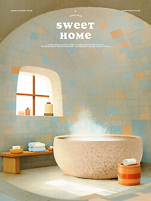 PSD 일러스트 창문 집안 욕조 사람없음 일상 빛 인테리어 수건 햇빛 목욕 욕실 수증기 창가 나무통 베이지색 국내일러스트 디자인 컬러 실내 통 라이프 위생용품 태양 청결 파일형식