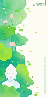 PSD 종교 일러스트 수채화 연꽃 사람없음 초록색 반짝임 평화 고요 부처님오신날 불상 연잎 명상 부처 국내일러스트 기념일 꽃 컬러 컨셉 잎 불교 모션 파일형식