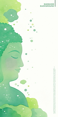 PSD 종교 일러스트 수채화 사람없음 초록색 평화 고요 부처님오신날 불상 연잎 명상 부처 국내일러스트 기념일 컬러 컨셉 잎 불교 파일형식