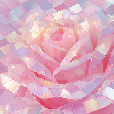 JPG 꽃 분홍색 백그라운드 일러스트 사람없음 반짝임 화려 보석 질감 국내일러스트 AI일러스트 AI콘텐츠 식물 컬러 컨셉 모션 광석 파일형식