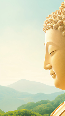 JPG 구름 일러스트 자연 하늘 산 사람없음 연두색 평화 부처님상 웅장함 국내일러스트 AI일러스트 AI콘텐츠 자연요소 컨셉 초록색 불상 생태계 부처 파일형식