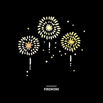 일러스트 폭죽 불꽃놀이 사람없음 세트 노란색 오브젝트 엘리먼트 이펙트그래픽 국내일러스트 AI파일 컬러 그래픽백그라운드 놀이 파일형식 벡터