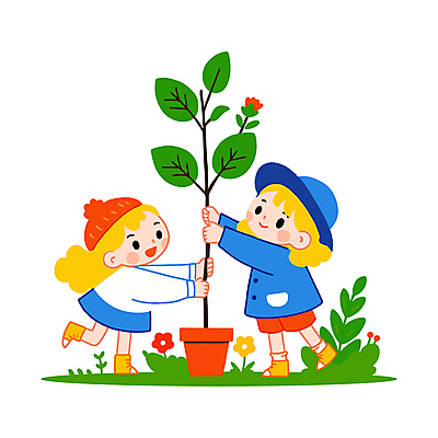 전신 식물 모자 여자 꽃 화분 어린이 일러스트 미소 소녀 두명 자연보호 환경 잡기 식목일 즐거움 원예 식물심기 소녀만 국내일러스트 AI파일 잡화 기념일 감정 모션 자연 표정 사람 취미 보호 심기 여자만 어린이만 파일형식 벡터