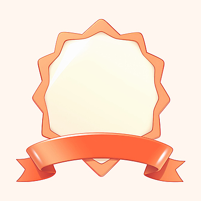 PSD 리본 일러스트 사람없음 라벨 주황색 광택 엘리먼트 국내일러스트 컬러 프레임 파일형식