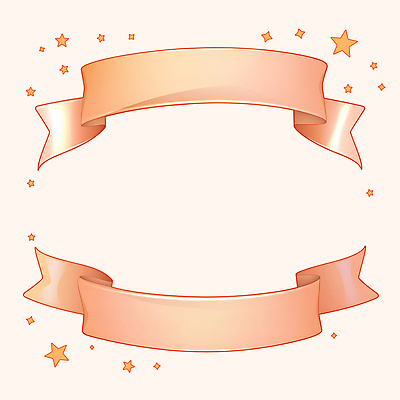 PSD 별 리본 일러스트 사람없음 반짝임 주황색 오브젝트 광택 엘리먼트 국내일러스트 자연요소 컬러 모션 파일형식