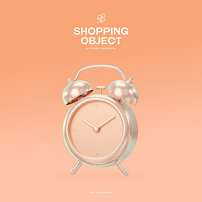 PSD 아이콘 시계 사람없음 3D아이콘 3D 금속 주황색 자명종 오브젝트 광택 봄쇼핑 엘리먼트 편집3D 컬러 재질 쇼핑 봄 알람 디지털합성 파일형식