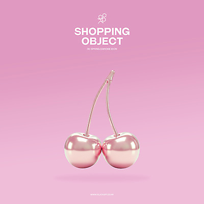 PSD 아이콘 분홍색 사람없음 3D아이콘 3D 금속 체리 오브젝트 광택 봄쇼핑 엘리먼트 편집3D 컬러 과일 재질 쇼핑 봄 디지털합성 파일형식
