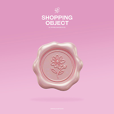 PSD 아이콘 꽃 분홍색 사람없음 3D아이콘 3D 오브젝트 광택 봄쇼핑 씰링왁스 엘리먼트 편집3D 식물 컬러 쇼핑 봄 디지털합성 파일형식