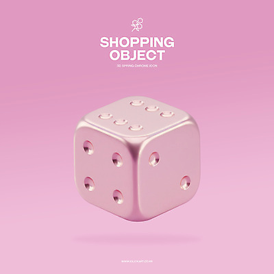 PSD 아이콘 분홍색 사람없음 3D아이콘 3D 금속 오브젝트 주사위 광택 봄쇼핑 엘리먼트 편집3D 컬러 재질 쇼핑 봄 디지털합성 파일형식