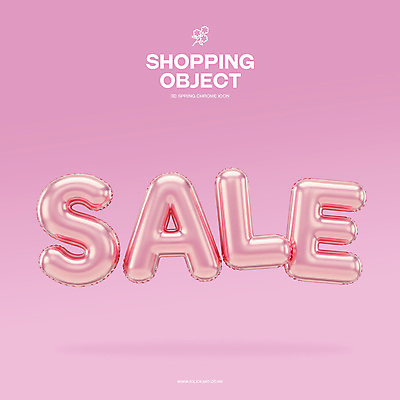 PSD 아이콘 분홍색 타이포그라피 사람없음 3D아이콘 3D 세일 오브젝트 광택 풍선 봄쇼핑 엘리먼트 편집3D 문자 컬러 쇼핑 봄 디지털합성 파일형식