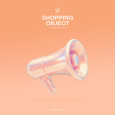 PSD 아이콘 사람없음 3D아이콘 3D 금속 주황색 확성기 오브젝트 광택 봄쇼핑 엘리먼트 편집3D 컬러 재질 쇼핑 봄 디지털합성 파일형식