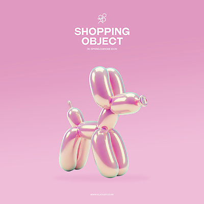 PSD 아이콘 분홍색 사람없음 3D아이콘 3D 강아지 오브젝트 광택 풍선 봄쇼핑 엘리먼트 편집3D 컬러 반려동물 쇼핑 봄 개 디지털합성 파일형식