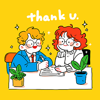 여자 남자 화분 의자 일러스트 협력 직장 미소 들기 정장 상반신 성인 두명 반짝임 사무실 펜 노란색 턱괴기 기록 비즈니스맨 비즈니스우먼 책상 동료 문서 감사 땡큐 프로젝트 성인만 안경낌 국내일러스트 AI파일 옷 감정 안경 컬러 가구 회사 비즈니스 관계 모션 표정 사람 필기구 직장인 파일형식 벡터