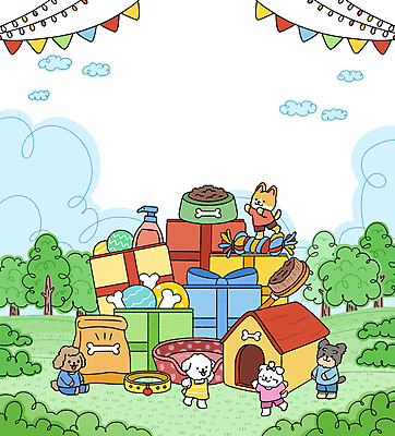 전신 PSD 나무 구름 행복 일러스트 서기 미소 앉기 잔디 사람없음 초록색 선물상자 걷기 만세 강아지 개집 가랜드 개밥그릇 개뼈다귀 개사료 국내일러스트 자연요소 식물 그릇 감정 컬러 모션 표정 선물 반려동물 상자 개 먹이 파티용품 애견용품 애견간식 파일형식