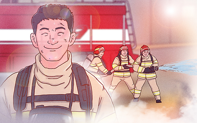 전신 PSD 남자 일러스트 미소 들기 여러명 상반신 성인 소방관 감사 소방차 119 소방관모자 소방호스 화재진압 성인남자만 방호복 국내일러스트 모자_잡화 옷 감정 다수 모션 자동차 표정 사람 구조원 소방 화재 호스 전화번호 진압 남자만 성인만 파일형식