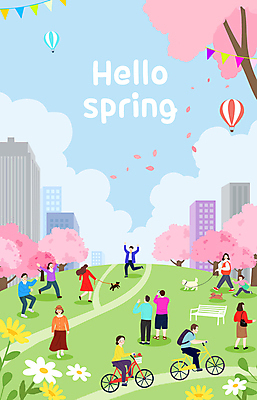 PSD 구름 공원 여자 남자 어린이 벤치 일러스트 봄꽃 하늘 소녀 빌딩 여러명 성인 건물 달리기 걷기 자전거 산책 열기구 벚나무 강아지 군중 승차 가랜드 벚꽃축제 봄축제 국내일러스트 자연요소 나무 건축물 공공시설 꽃 다수 의자 항공교통 모션 휴식 사람 반려동물 바이크 축제 봄 벚꽃 개 파티용품 꽃축제 파일형식
