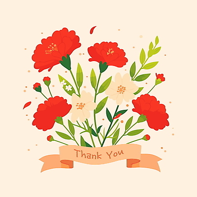 리본 꽃다발 일러스트 나뭇잎 사람없음 빨간색 어버이날 스승의날 카네이션 감사 가정의달 국내일러스트 AI파일 기념일 꽃 감정 컬러 잎 5월 파일형식 벡터