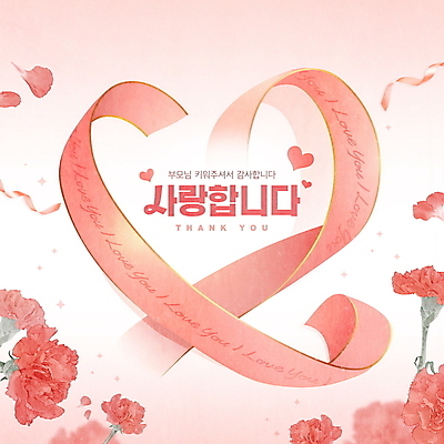 PSD 편집이미지 기념일 리본 분홍색 사랑 사람없음 카네이션 감사 가정의달 하트프레임 이미지편집 꽃 감정 컬러 프레임 이벤트 하트 5월 파일형식