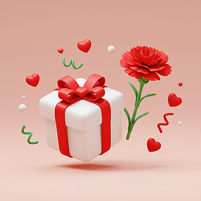 JPG 편집이미지 리본 분홍색 이벤트 사람없음 선물상자 3D 하트 축하 원형 감사 꽃가루 편집3D AI컴퓨터그래픽 AI콘텐츠 모양 도형 감정 컬러 컨셉 선물 상자 가루 디지털합성 파일형식