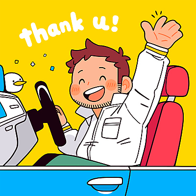 남자 일러스트 친절 직업캐릭터 한명 미소 앉기 상반신 성인 노란색 운전 잡기 핸들 감사 택시 손인사 땡큐 오리인형 택시기사 성인남자한명만 국내일러스트 일러캐릭터 AI파일 직업 캐릭터 1 감정 인형 컬러 모션 승용차 자동차 표정 사람 인사 운전사 남자한명만 성인남자만 파일형식 벡터