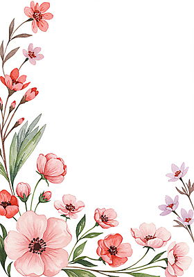 JPG 분홍색 잎 일러스트 봄꽃 사람없음 꽃프레임 카피스페이스 국내일러스트 AI일러스트 AI콘텐츠 식물 꽃 컬러 프레임 봄 공백 파일형식