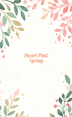 PSD 분홍색 일러스트 나뭇잎 수채화 프레임 사람없음 초록색 풀잎 카피스페이스 보테니컬아트 국내일러스트 컬러 잎 공백 풀_식물 파일형식