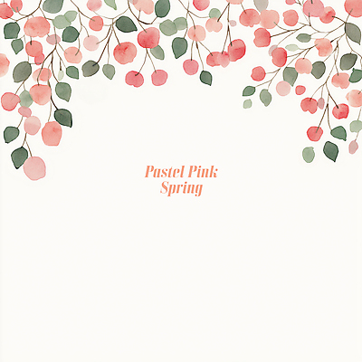 PSD 분홍색 일러스트 나뭇잎 수채화 프레임 사람없음 초록색 풀잎 카피스페이스 보테니컬아트 국내일러스트 컬러 잎 공백 풀_식물 파일형식