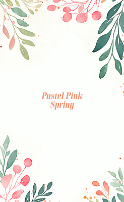 PSD 분홍색 일러스트 나뭇잎 수채화 프레임 사람없음 초록색 풀잎 카피스페이스 보테니컬아트 국내일러스트 컬러 잎 공백 풀_식물 파일형식