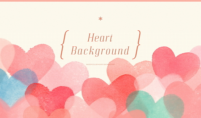 PSD 분홍색 일러스트 수채화 사랑 사람없음 하트백그라운드 겹침 국내일러스트 감정 컬러 백그라운드 하트 파일형식